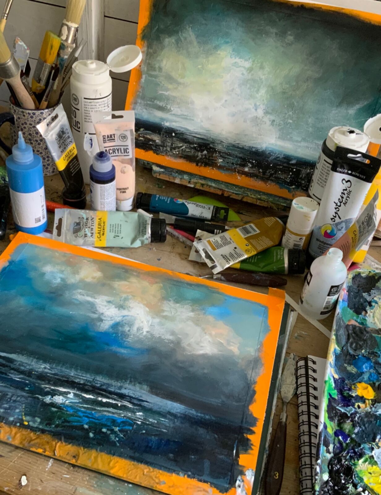 Paintings in progress 