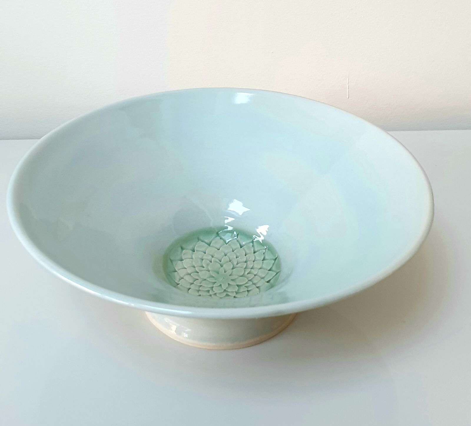 Ice Blue Stoneware Ramen bowl