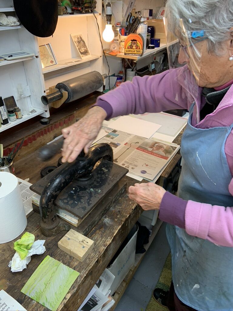 Using a bookbinding Press