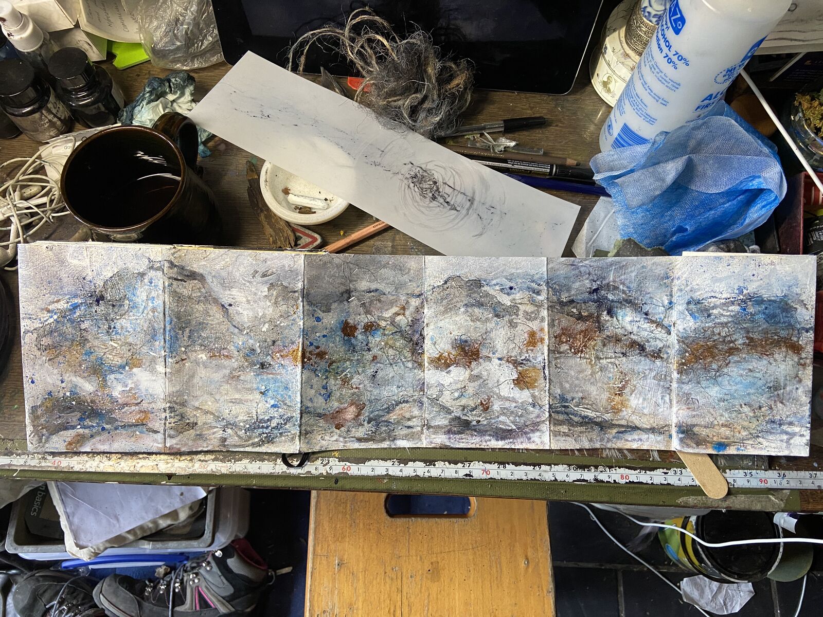 Concertina sketchbook drawings of Keswick 