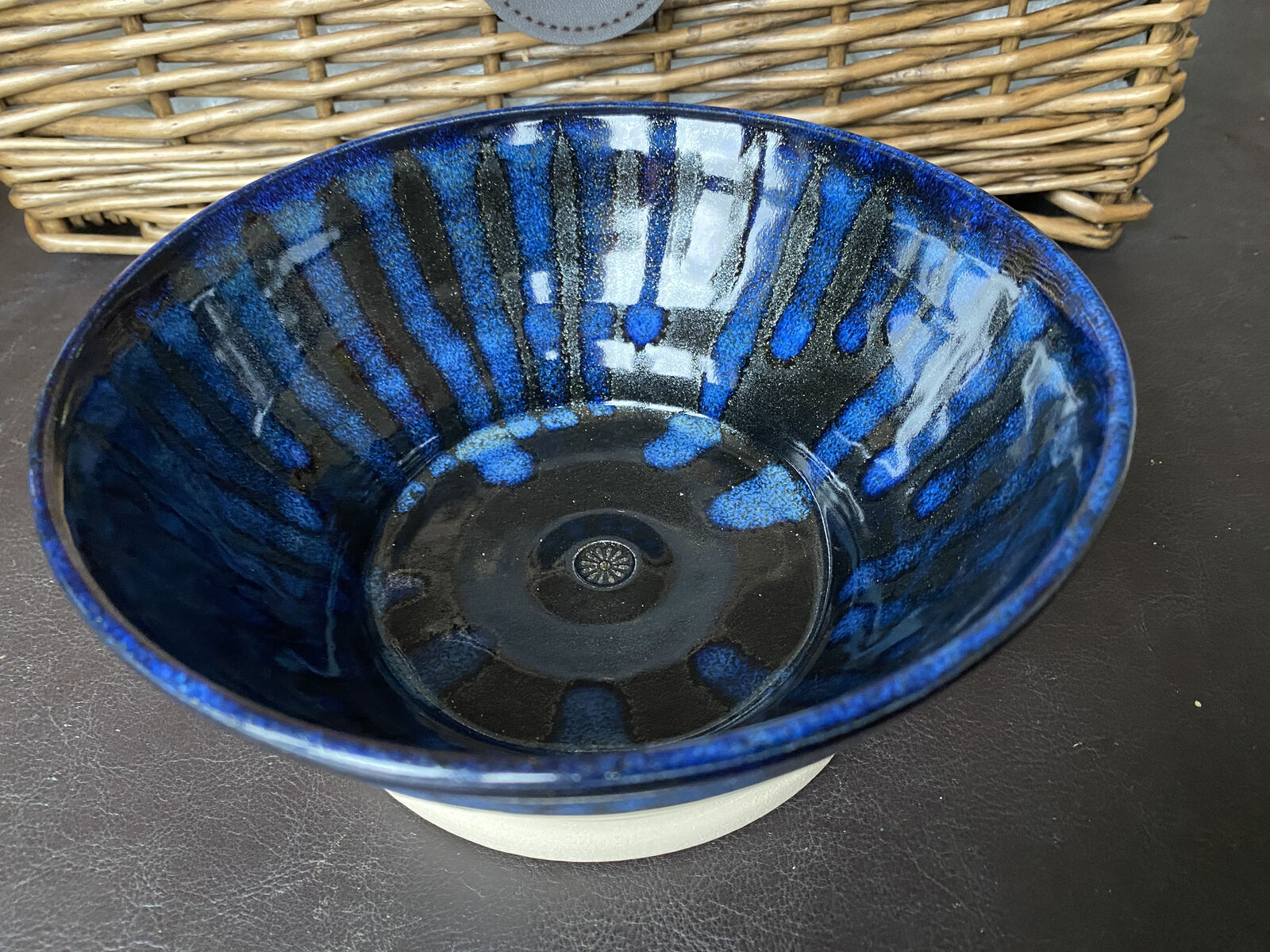 Indigo Drip Medium Bowl