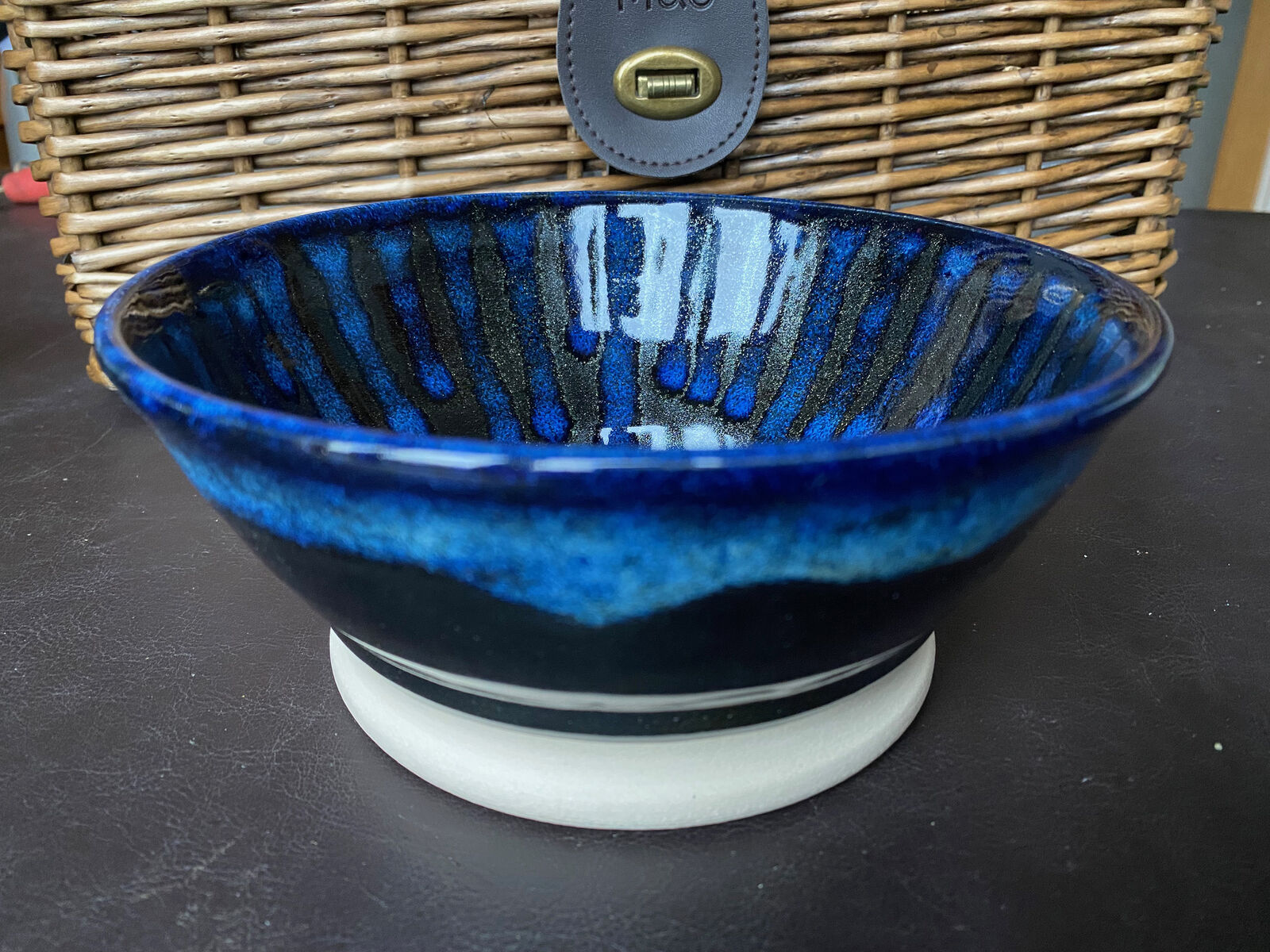 Indigo Drip Medium Bowl