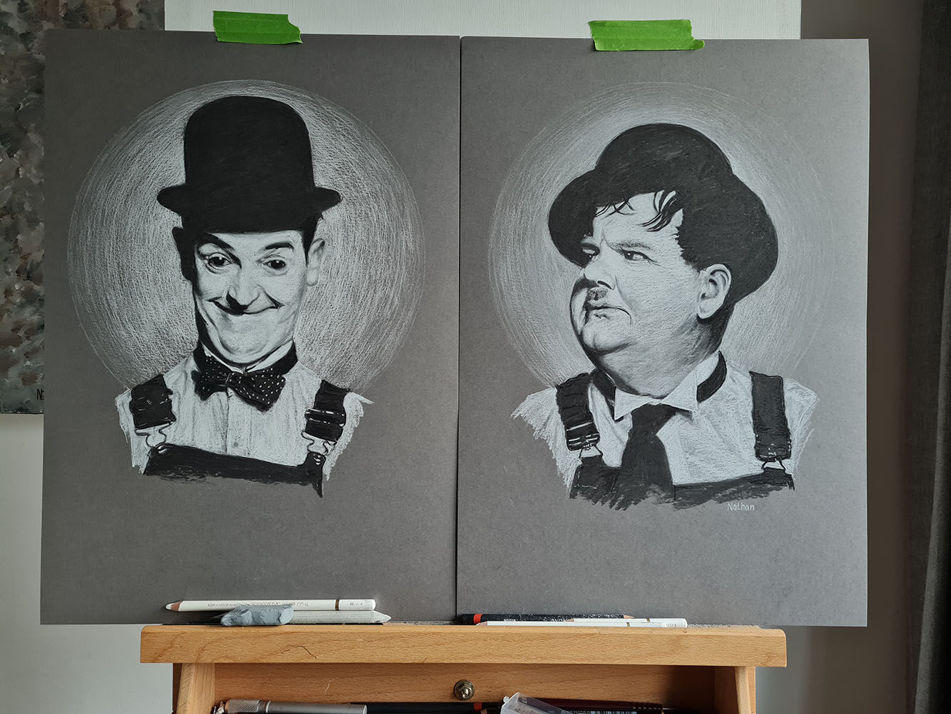 Laurel and Hardy Charcoal