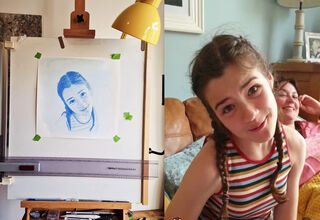 Watercolour coloured pencil portraits