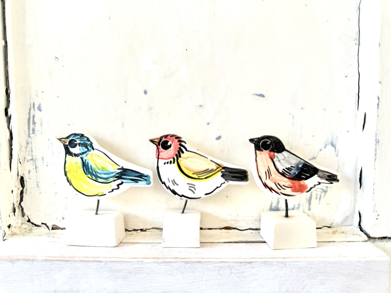 Three little birds, Bluetooth, goldfinch, bullfinc