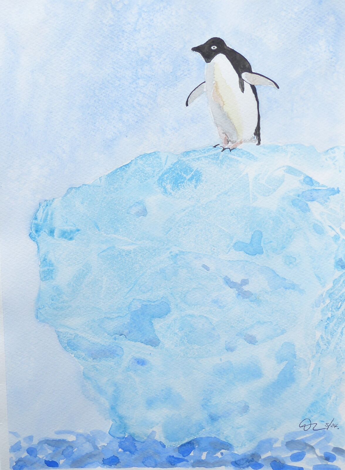 Penguin on ice