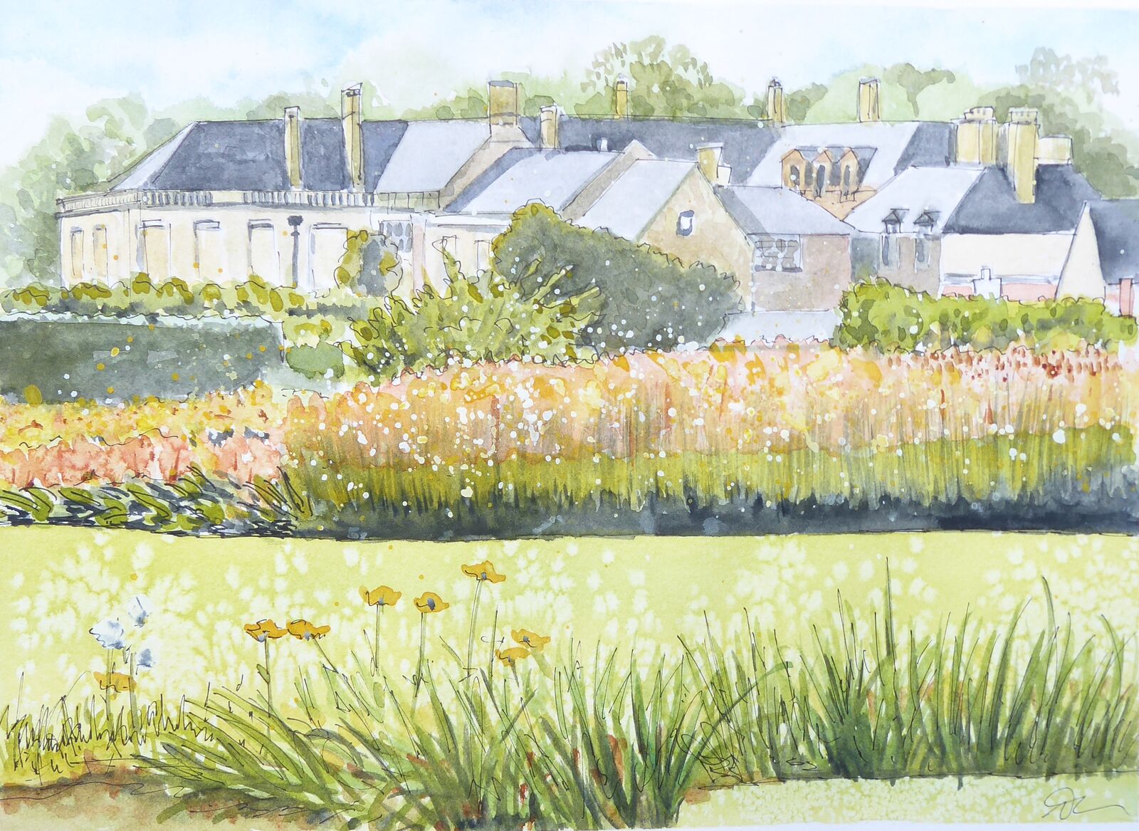 Lamport Hall from the walled garden
