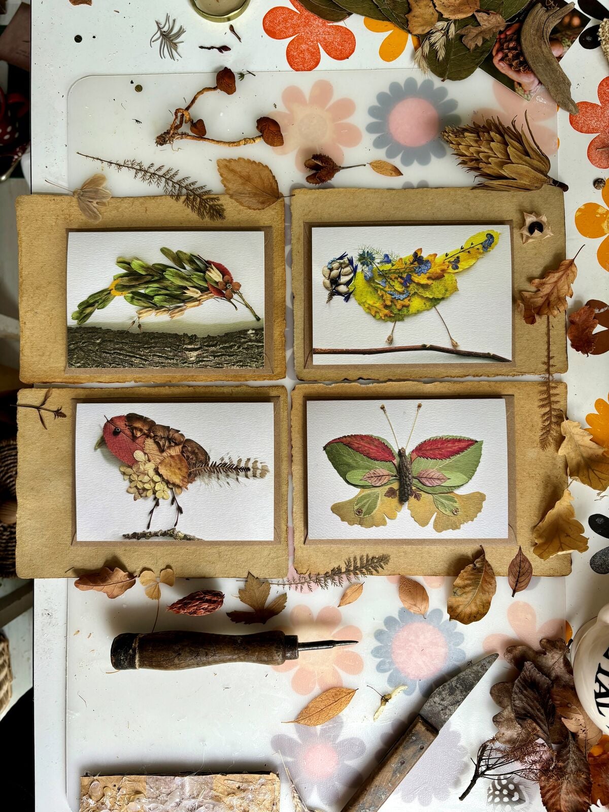 Greeting card designs on my work bench