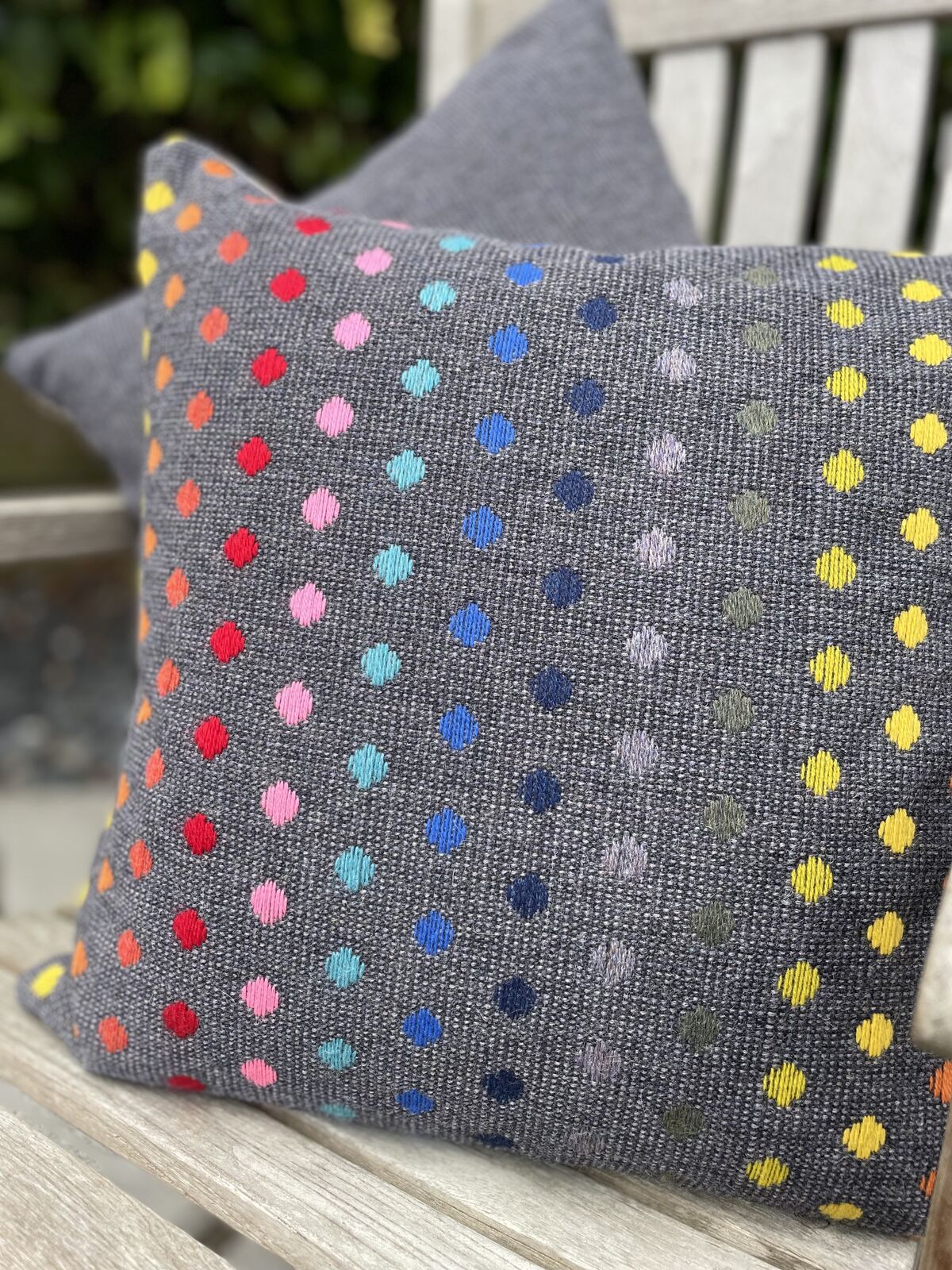 Cushion. Rainbow Spot (detail).