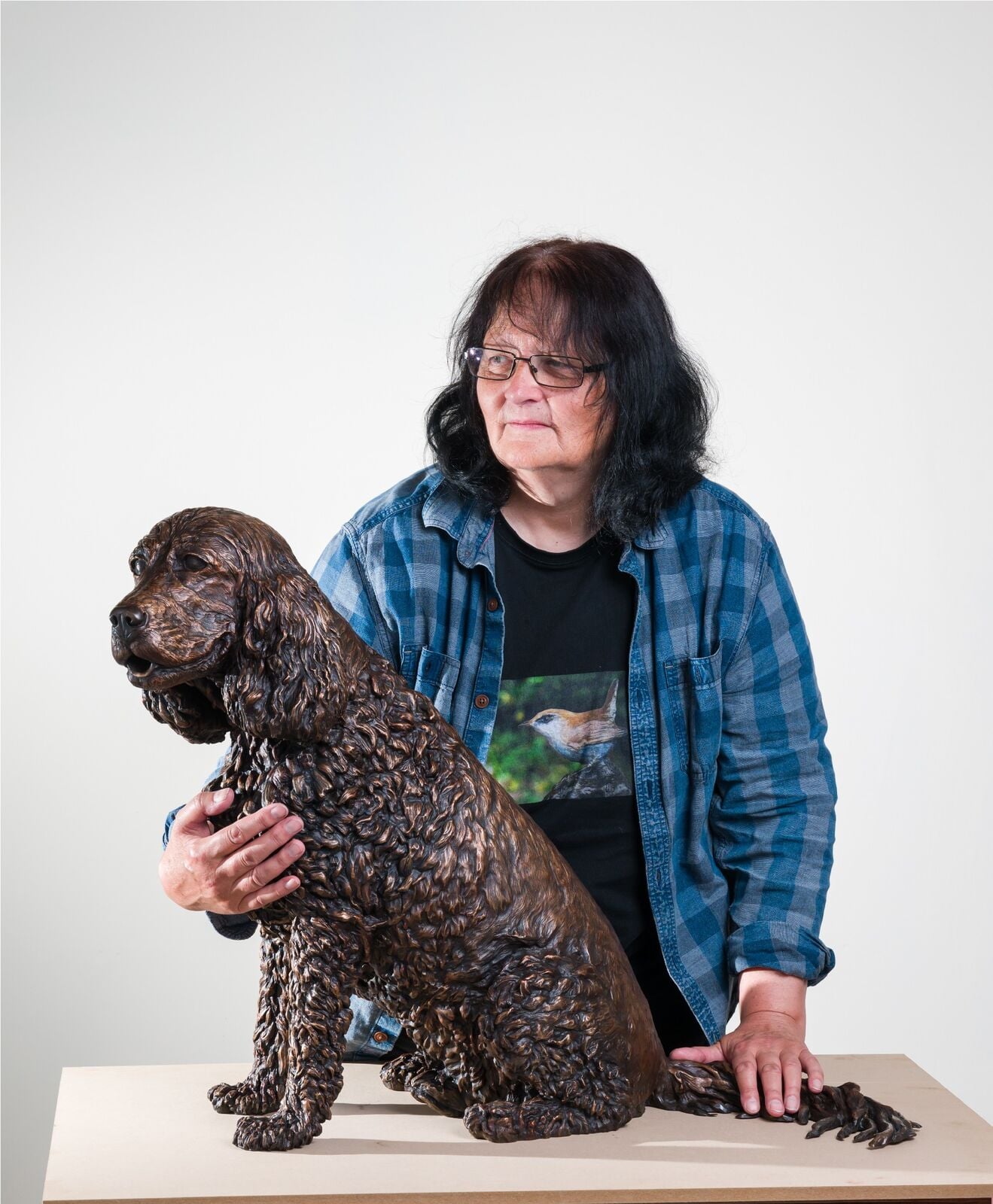 Sculptress JOEL and a Statue of a Dog