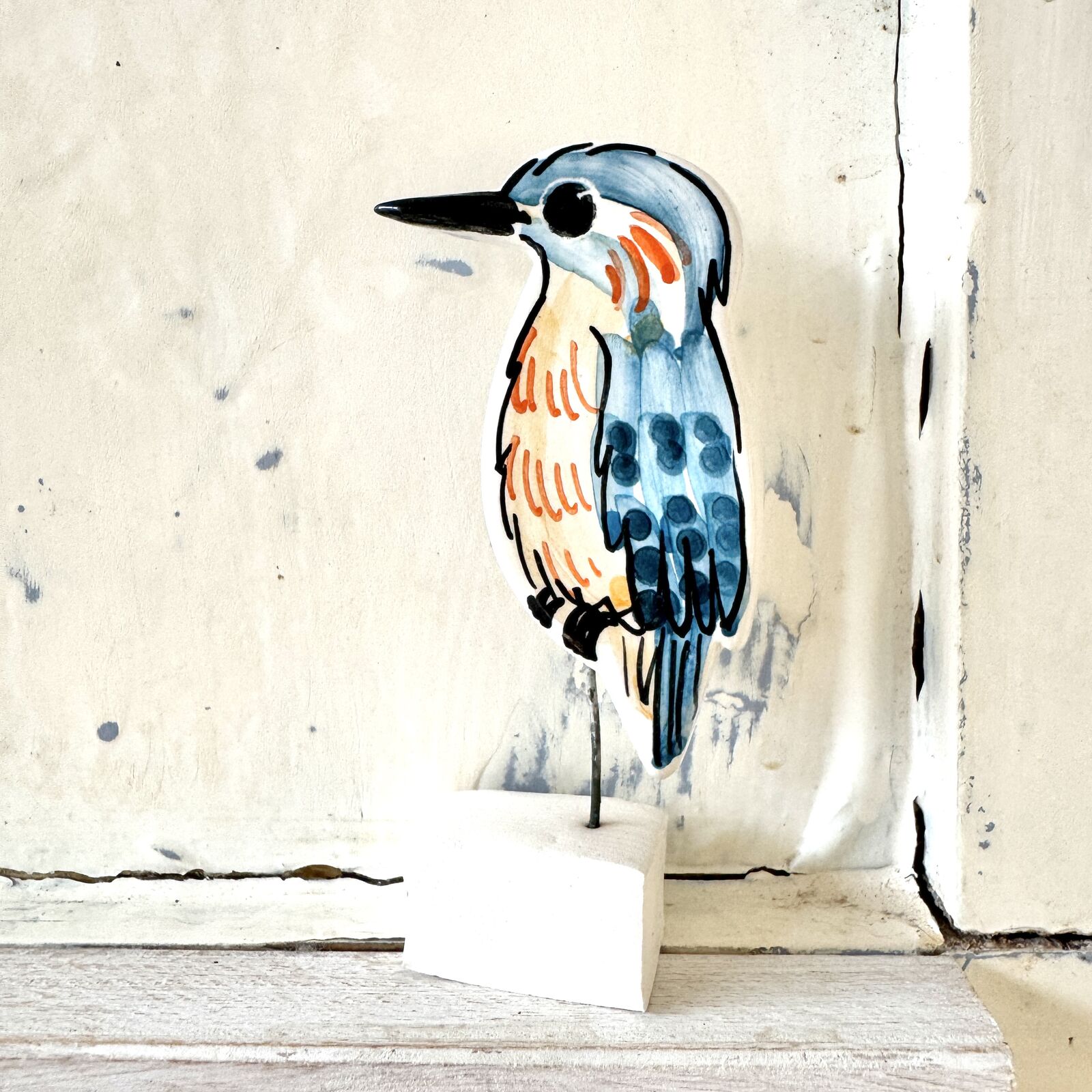 Kingfisher pottery ornament