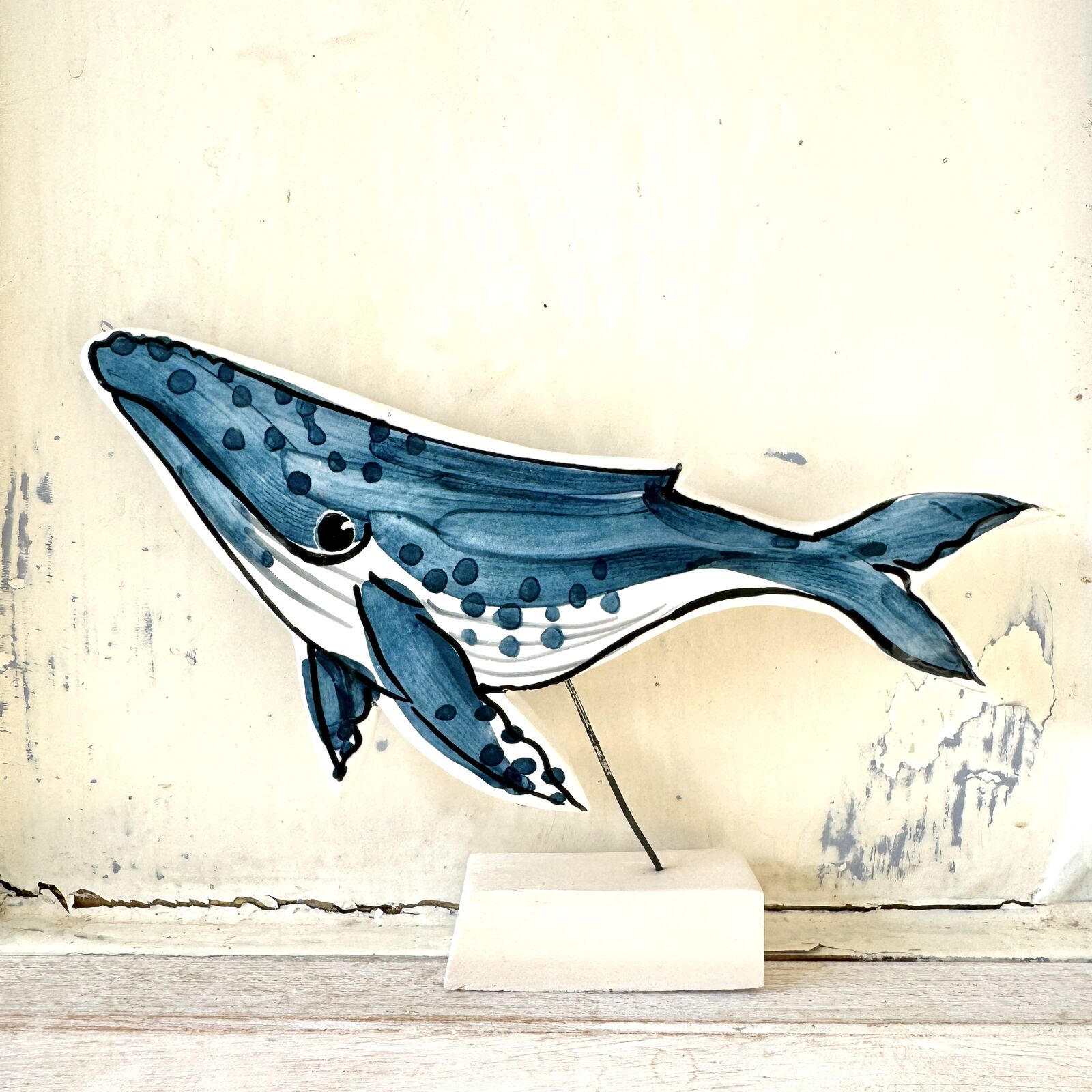 Humpback whale ceramic piece
