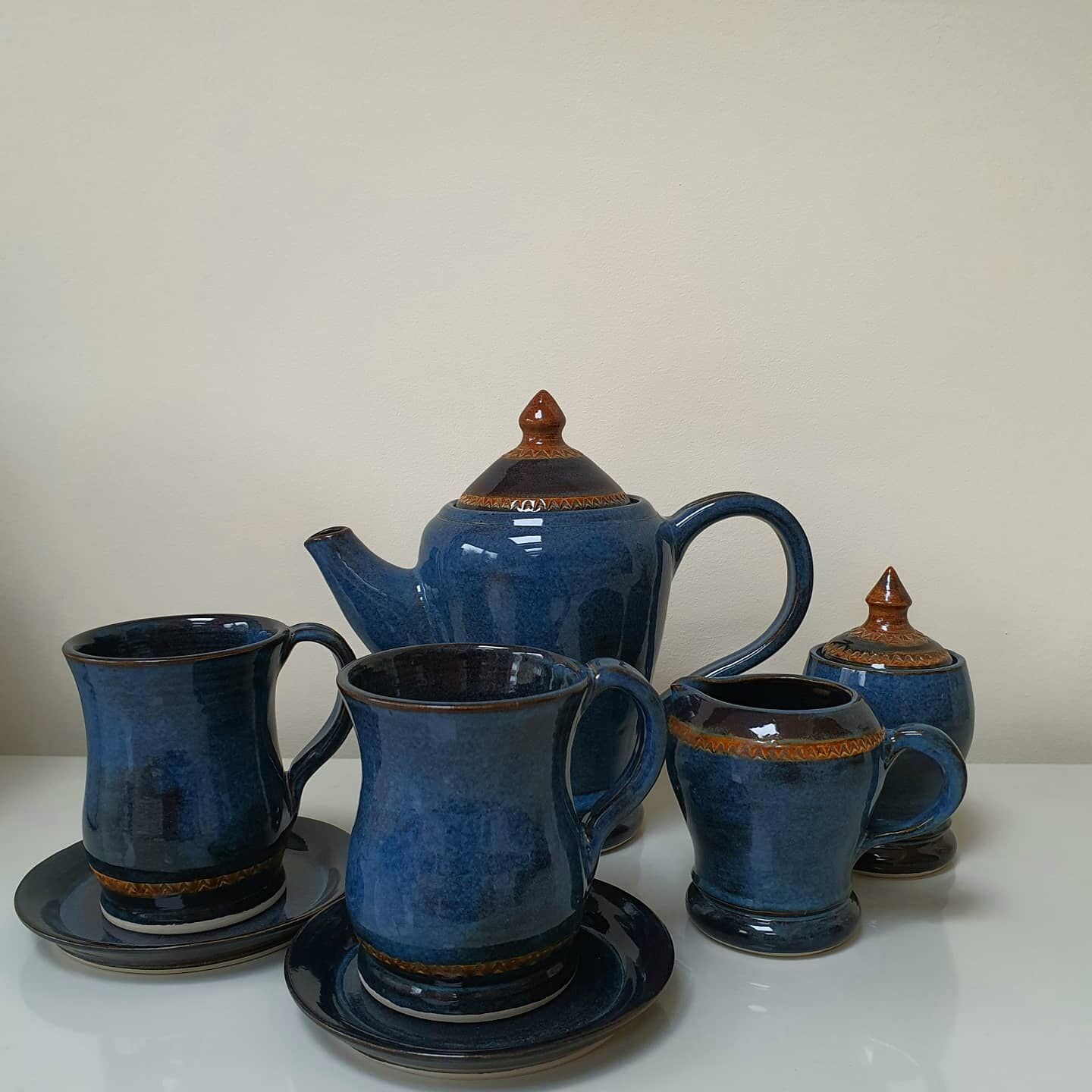Sapphire blue 7-piece coffee set SOLD