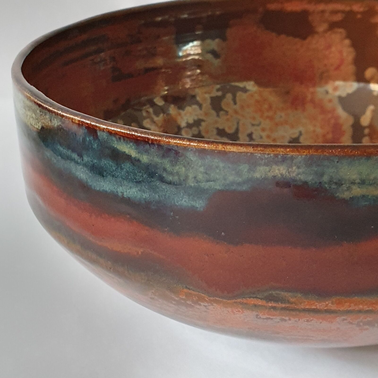 Ceramic landscape statement bowl