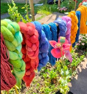 Hand dyed braids at Art at the Alex