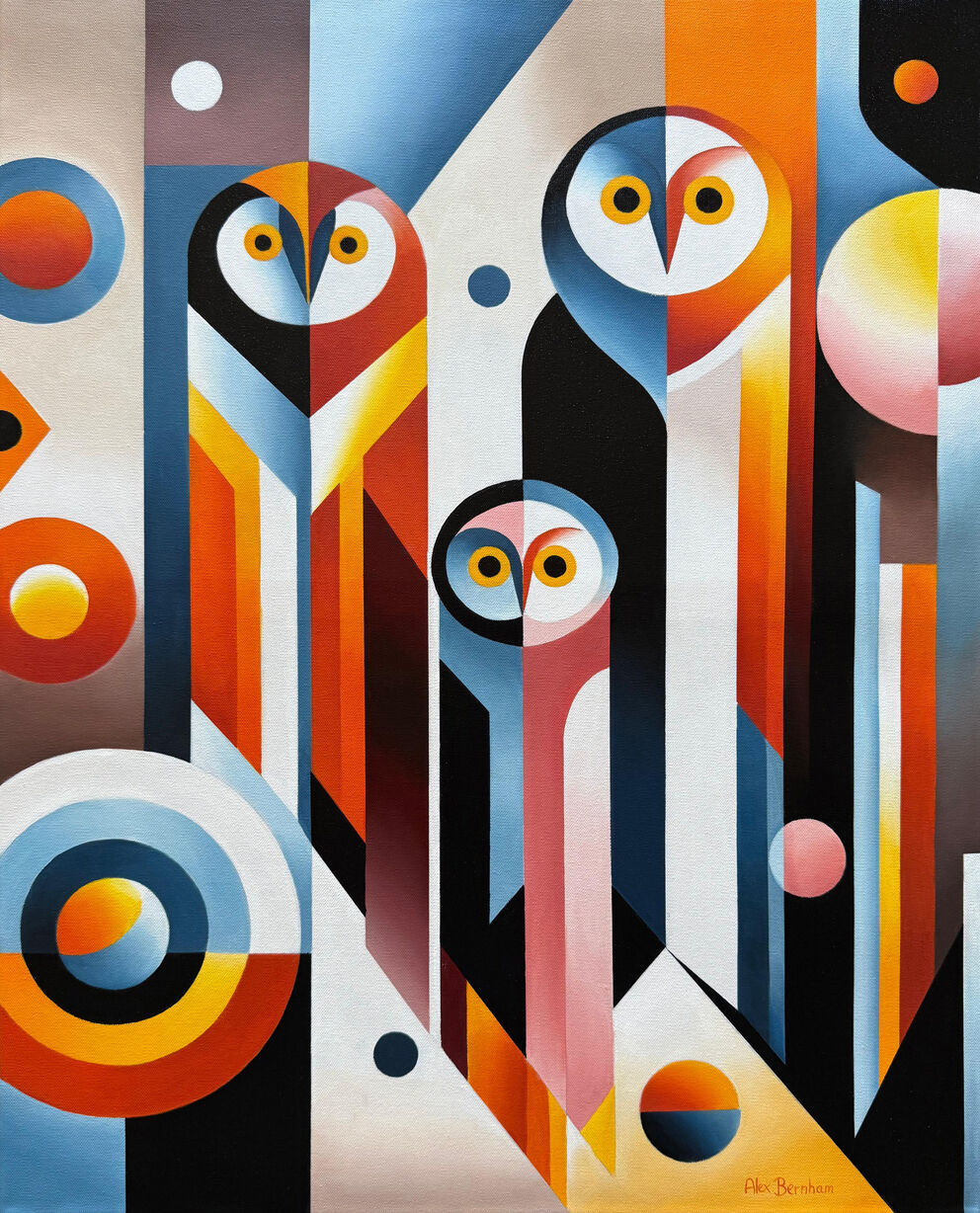 Mildly Alarmed Owls No.3
