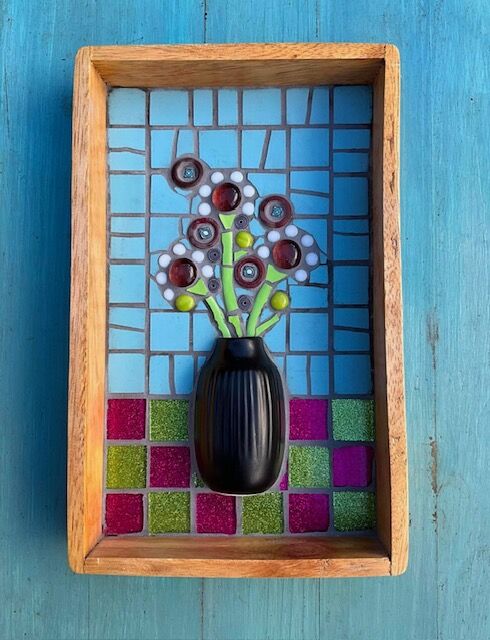 Black Vase, Lollipop Flowers