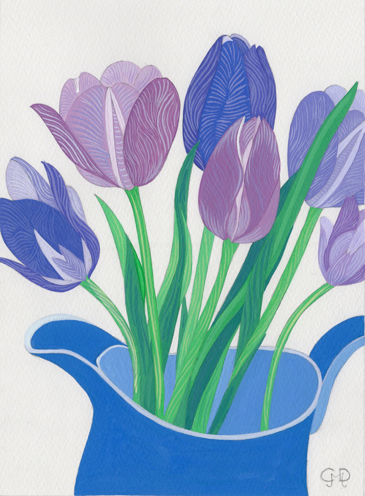 TULIPS & BLUE JUG