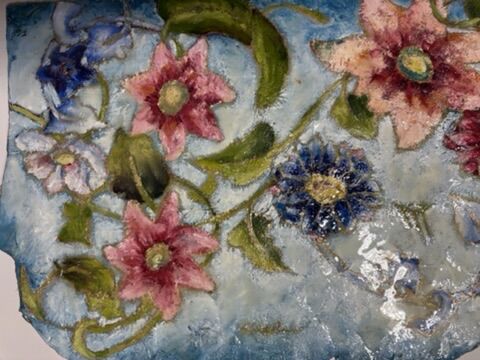 Blue Burghley Textile 'Fragment' (detail)