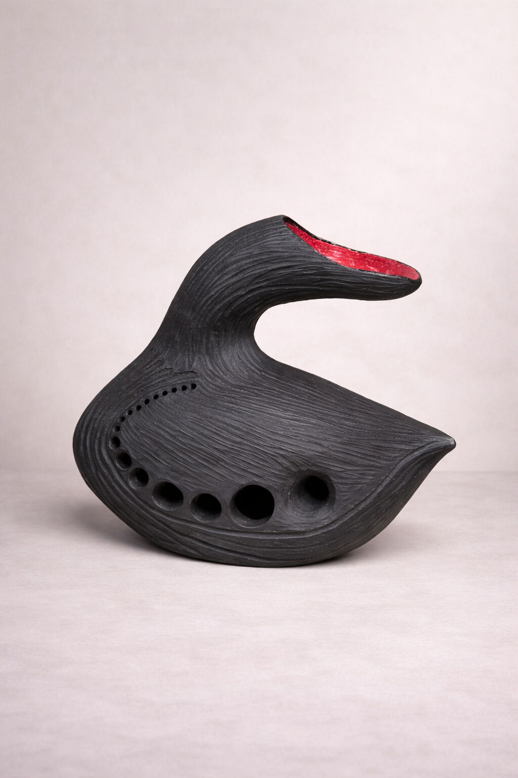 Black Swan | Handmade Ceramic Sculptural Vase 