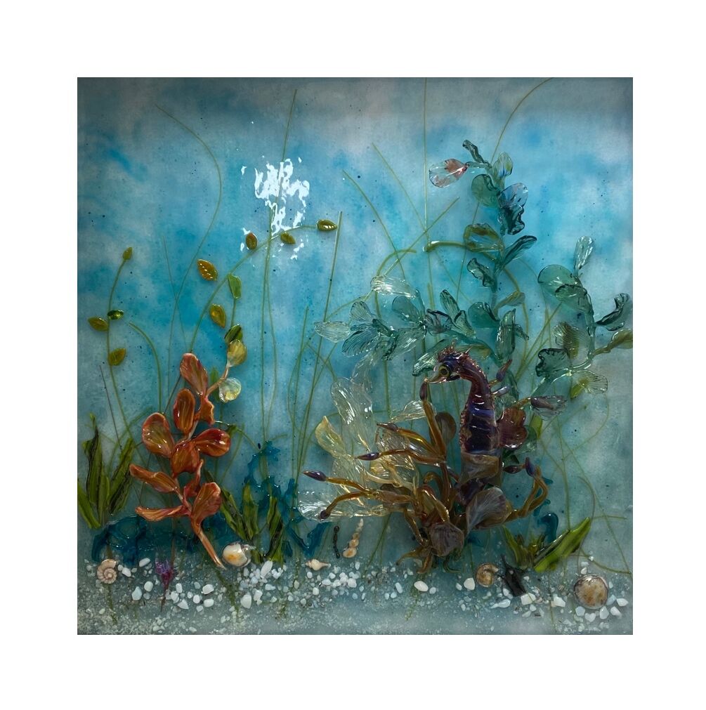 Seahorse in seaweed