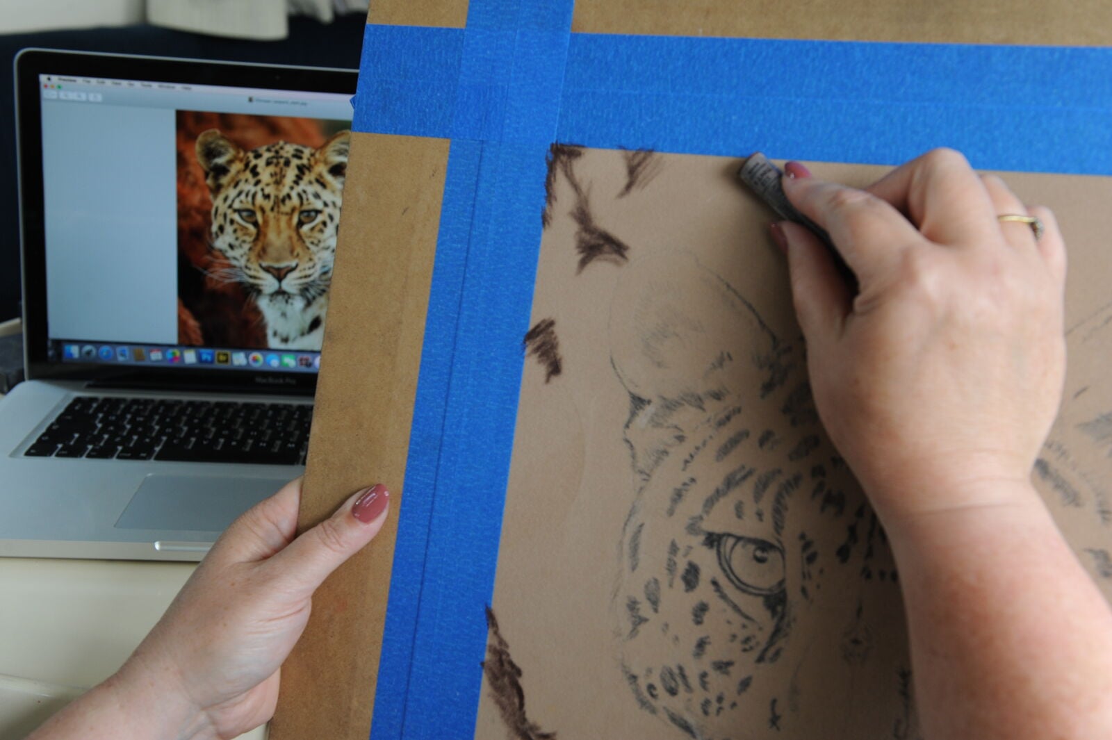 4 WIP: Chinese Leopard. The dark areas