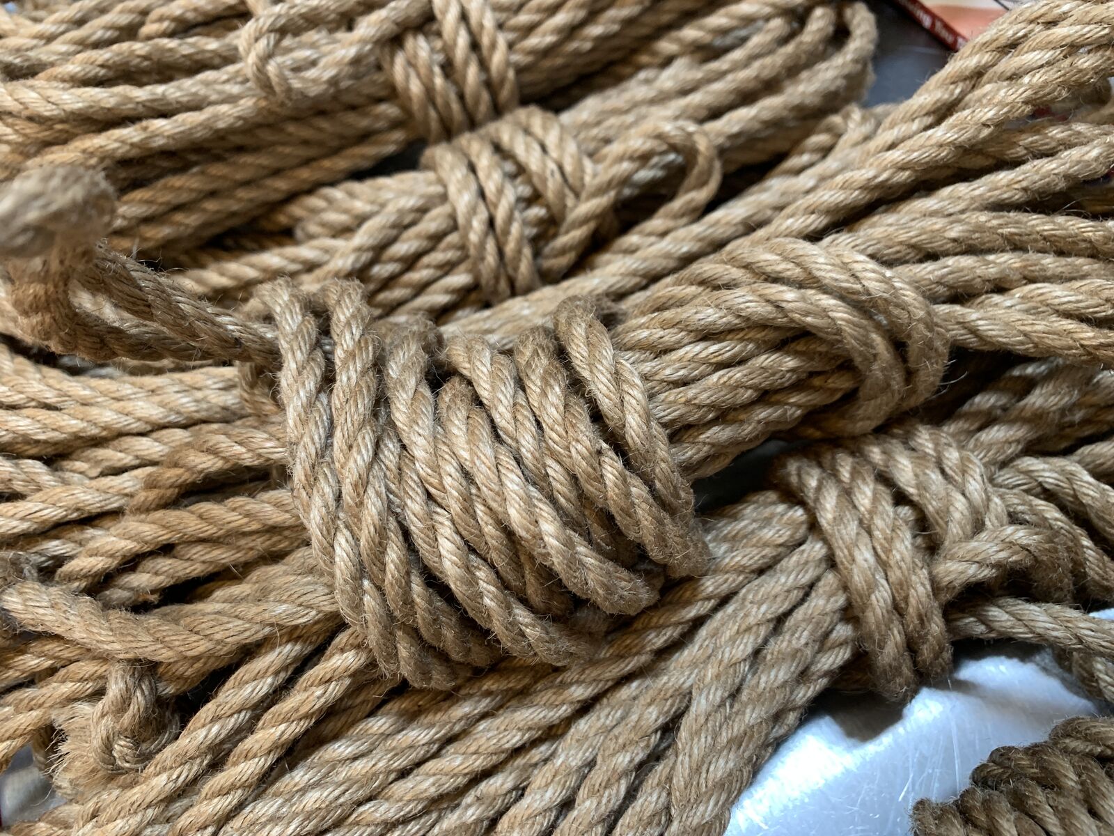 Natural hemp bondage rope