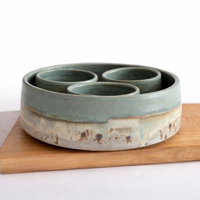 Coastal Large Serving Dish with 3 bowls