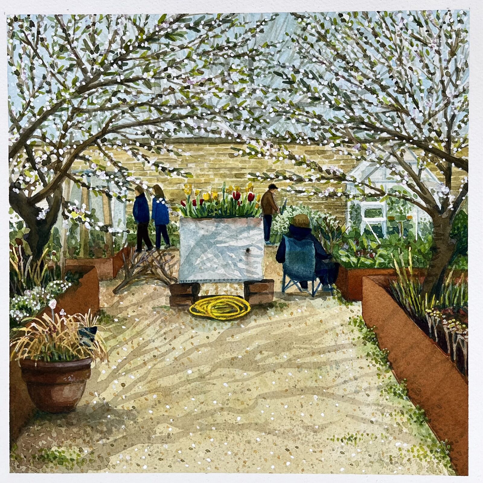 Sheltering in the walled garden, Boughton House