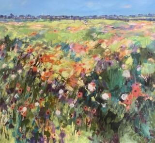 Oundle spire and poppies by Debbie James