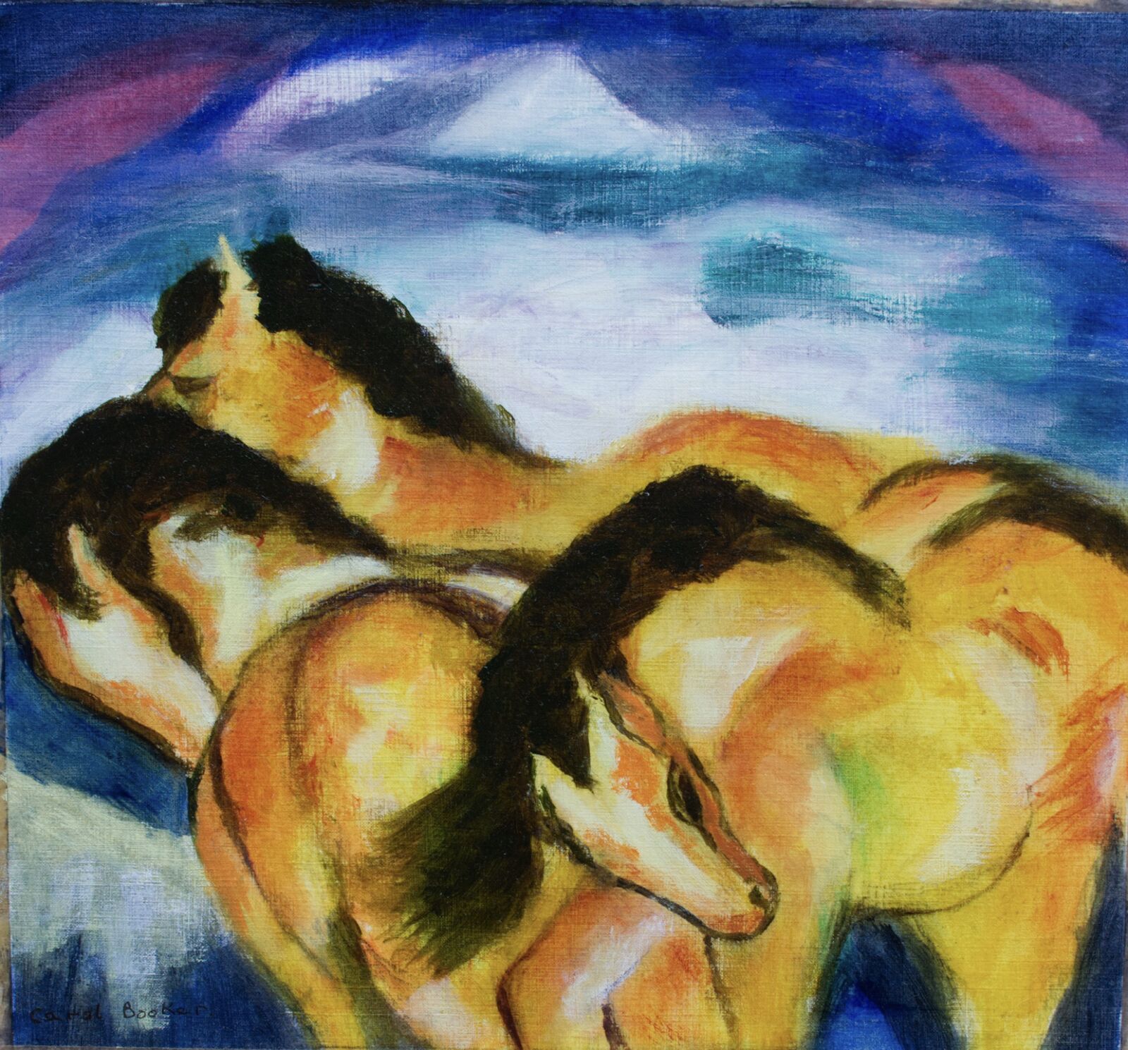 Yellow Horses after Franz Marc