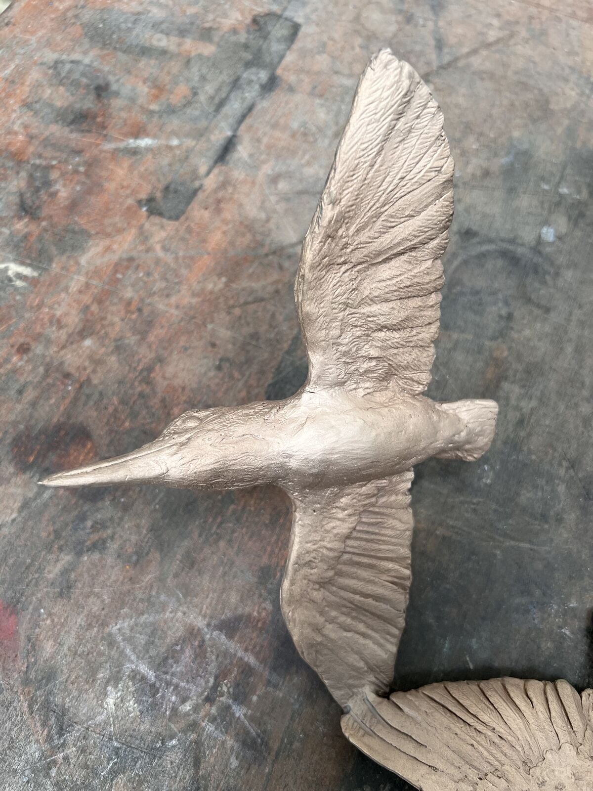 Kingfisher bronze by Sculptress JOEL before patination