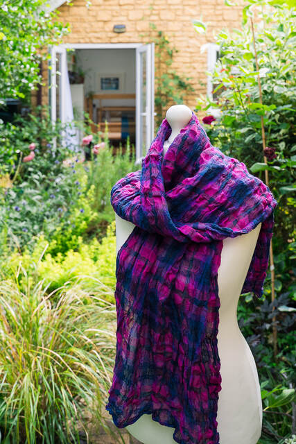 Suzanne Townshend Purple collapse weave scarf