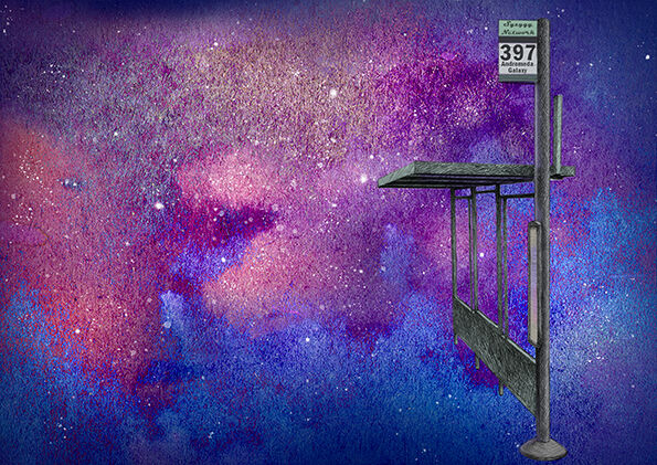 Bus Stop For The 397 To Andromeda Galaxy