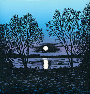 Moonrise- Thrapston Lakes by Sorrell Kinley