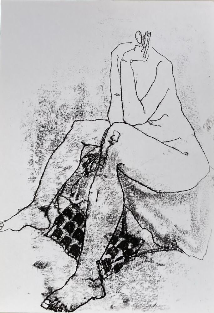 Untitled- seated female nude