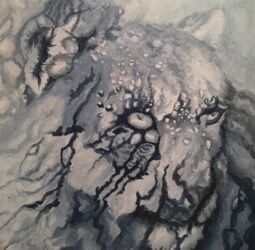 Snow Leopard on Collapsing Glacier