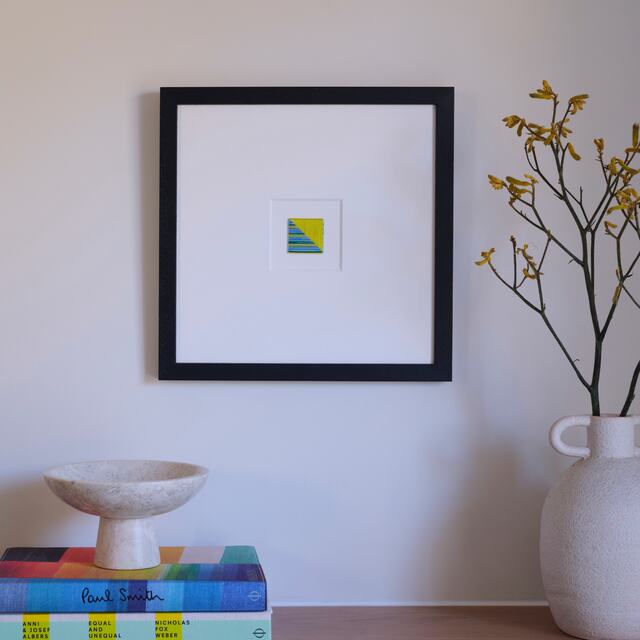 The Windings Series 1: Lime green / cobalt blue & green ( framed )