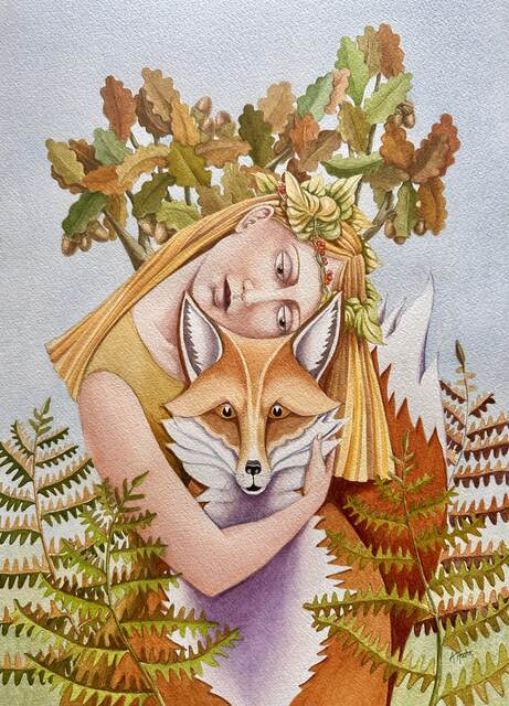 Briony and the Fox in Autumn