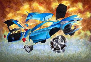 Leaping Transdimensional Car by Colin Procter