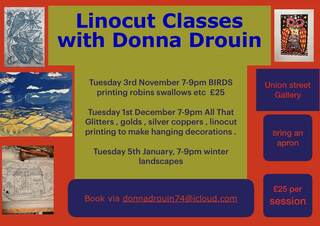 Linocut evening classes 
