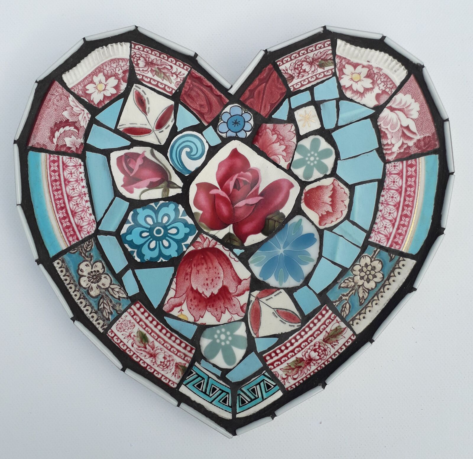Burgundy and Turquoise Heart