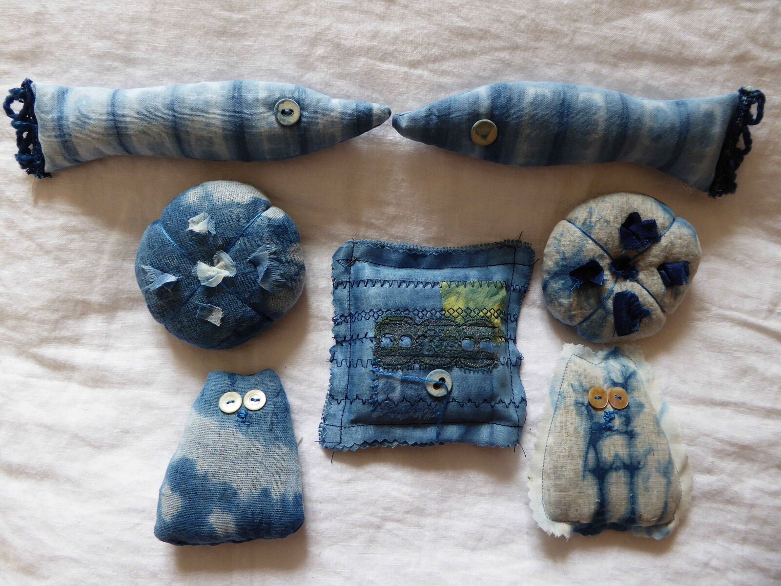 Indigo dyed lavender bags