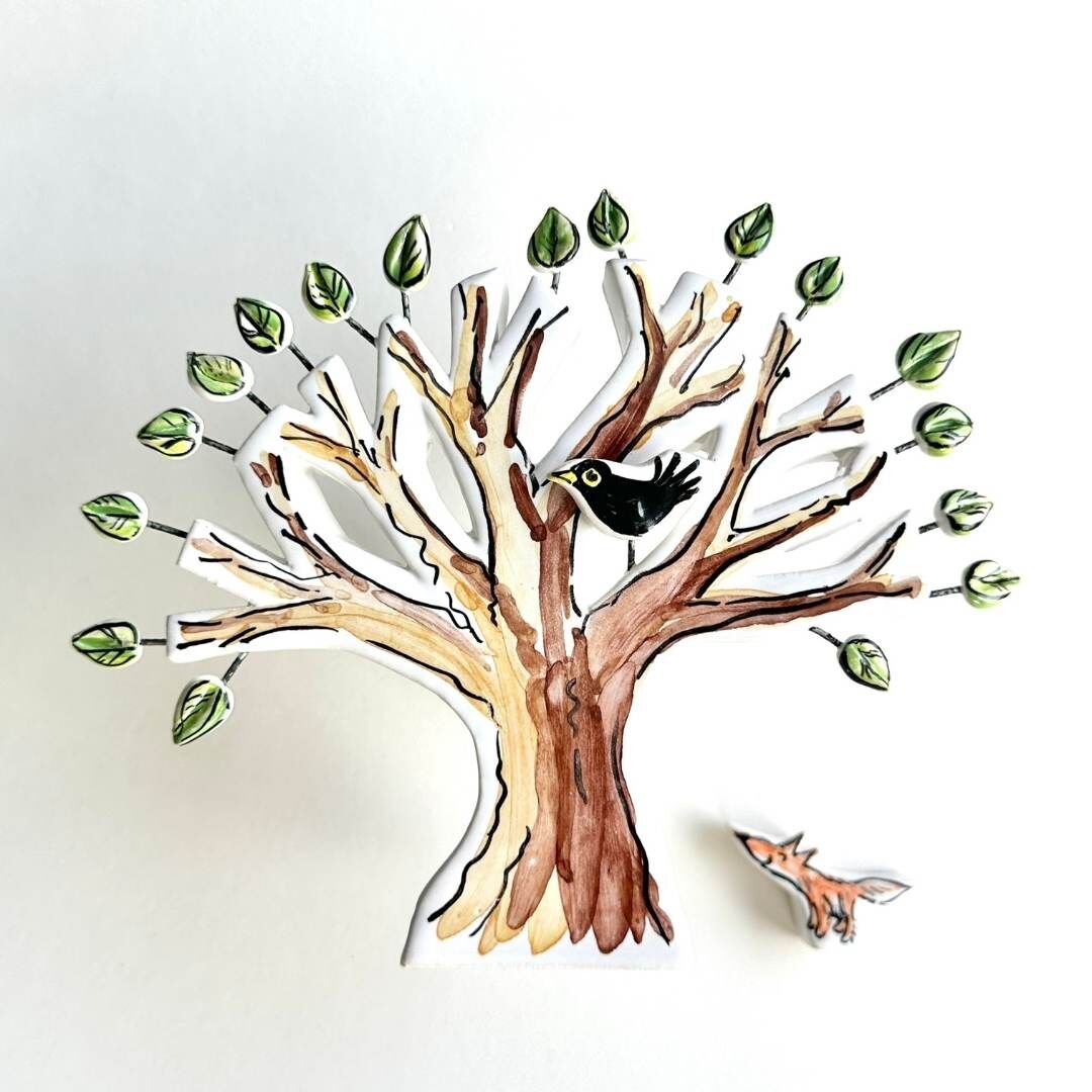 Fox with Blackbird Tree