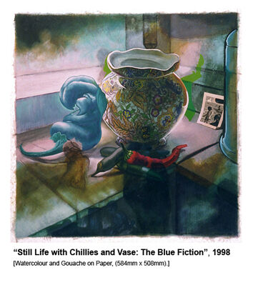 Still Life with Chillies and Vase: The Blue Fiction