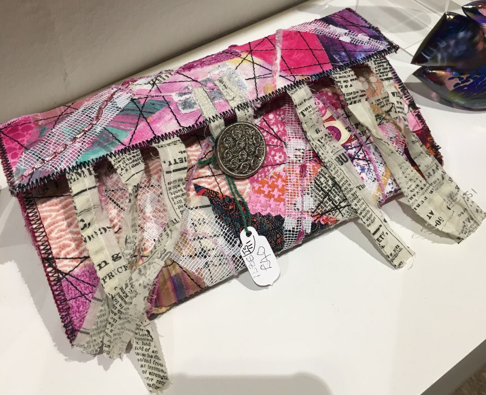 pink boho clutch bag