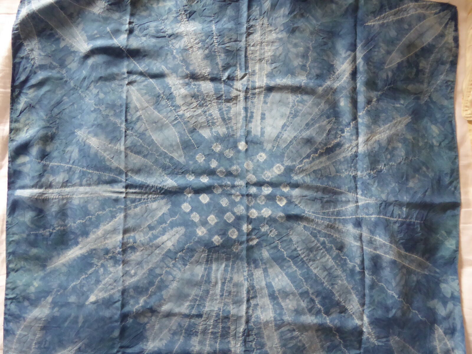 indigo hand dyed square