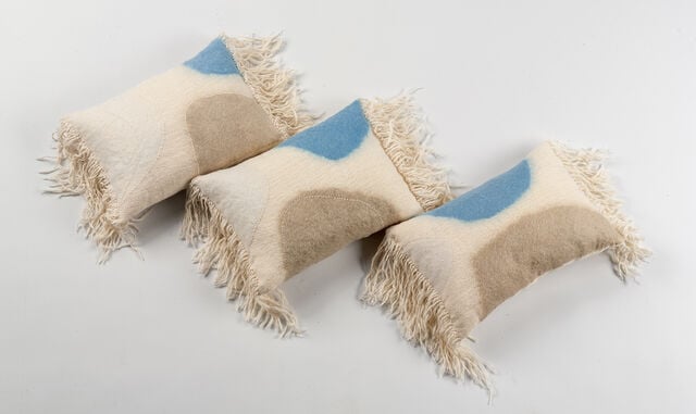 Three cushions - alpaca fleece & natural dyes