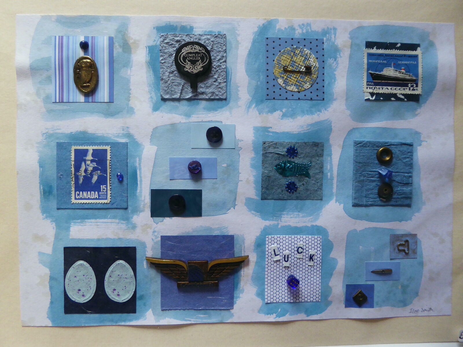 blue collage
