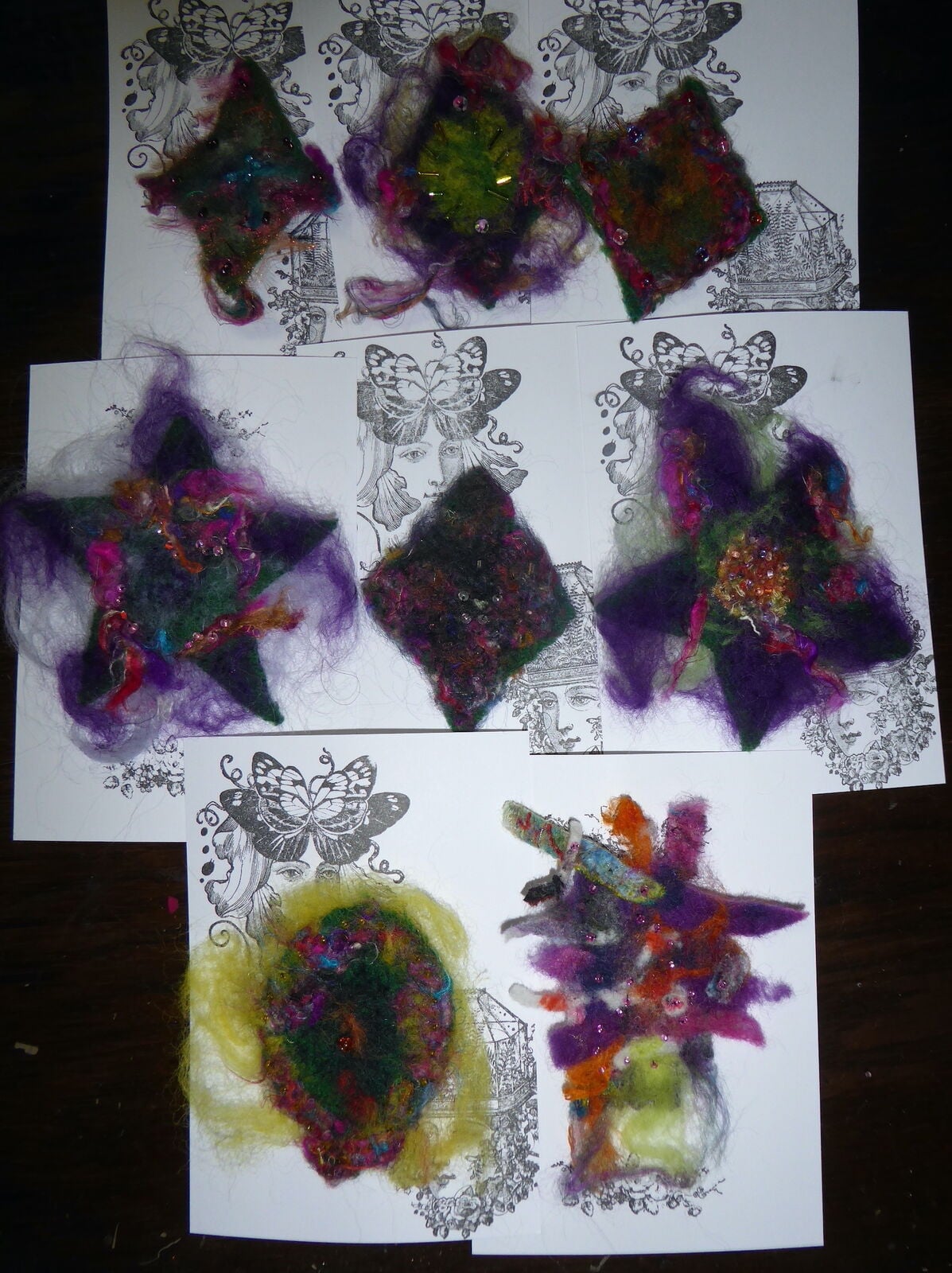 felted wool brooches